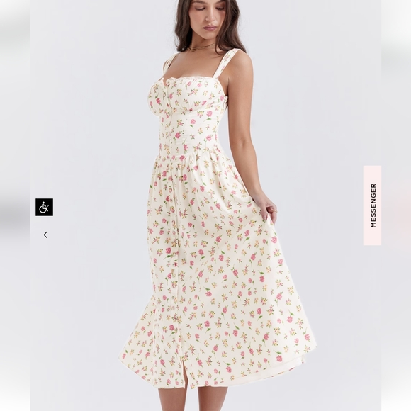 House of CB Tatiana Rose Print Midi Sundress - Picture 14 of 16